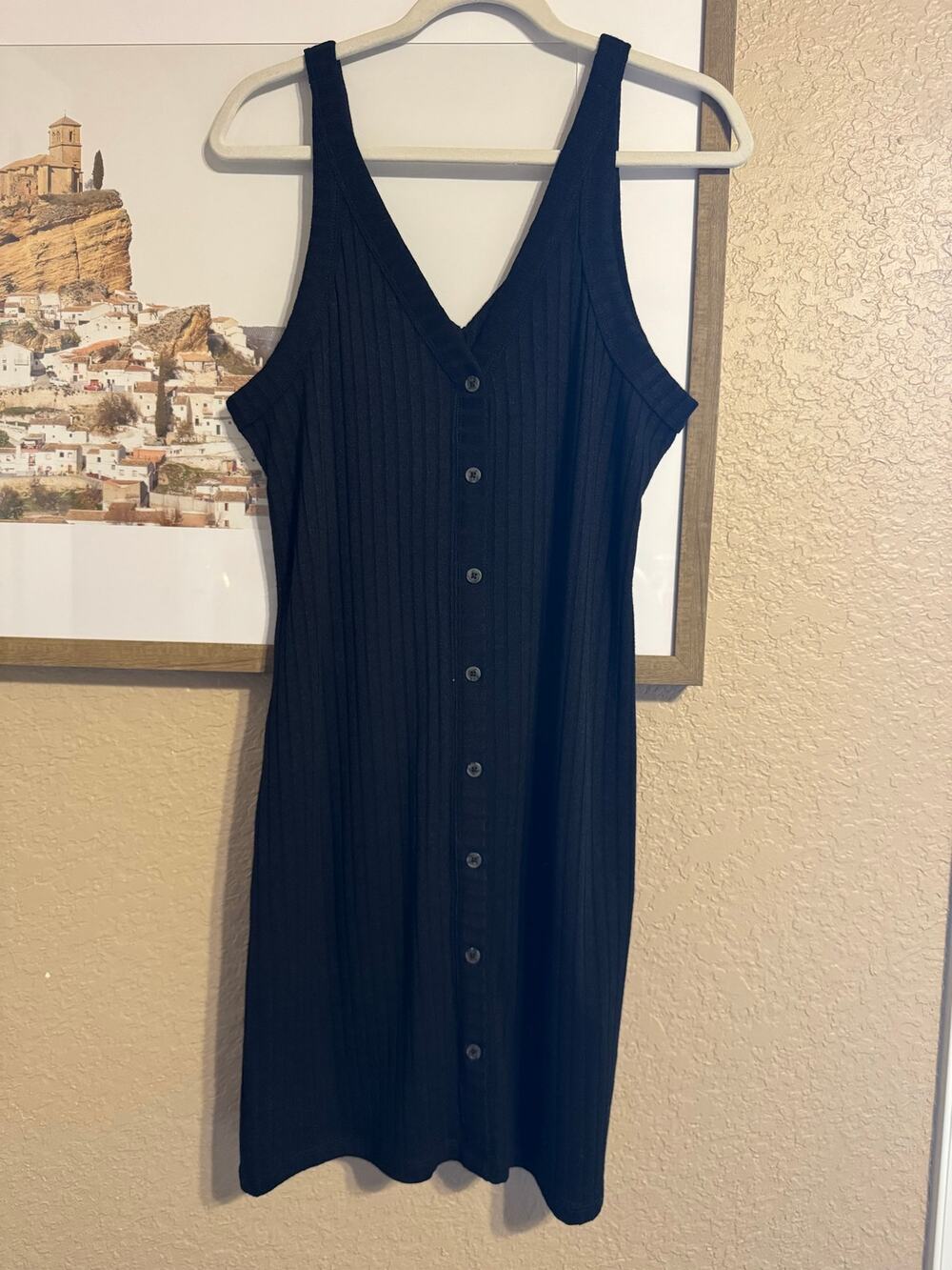 H&M Black contour mini dress Large NWT